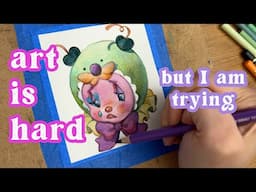 Getting my life together so I can make more art this year!👍 Watercolour and colour pencil art & chat