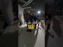 4 Snowboarders Getting an Off A Ski Lift. Who Will Fall? #snowboarding