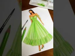 Art Challenge 27/30: Tulle dress | Keep commenting 👉🏻 #artstudiobysrabani #fashionillustration