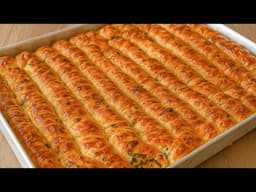 SADECE 4 Beze İle OKLAVASIZ MERDANESİZ❌Kolay Börek👏🏻 Pratik El Açması Burgu Börek