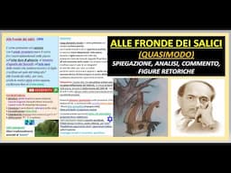 ALLE FRONDE DEI SALICI (Quasimodo) spiegazione, analisi, commento e figure retoriche