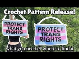 Trans Rights Crochet Tapestry