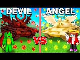 Mikey DEVIL vs JJ ANGEL Tank Survival Battle in Minecraft - Maizen