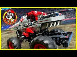 MONSTER JAM LEGO THUNDERROARUS JUMP! - Speed Build, Monster Truck Racing & Freestyle COMPILATION