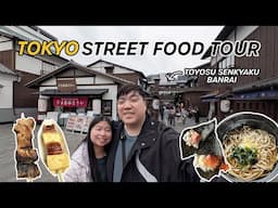 Japanese STREET FOOD Tour Through Tokyo's Newest Edo Seafood Market | Toyosu Senkyaku Banrai & Onsen