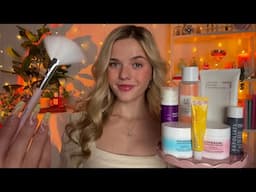 ASMR Doing My Skincare Routine On You Before Bed 🫧˖°🧡⋆.˚ (+overlay sounds)