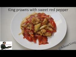 King prawns with sweet red pepper