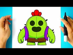 How to DRAW SPIKE - Brawl Stars