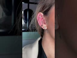 💫 Mid helix piercing with gold upgrade ✨ #piercing