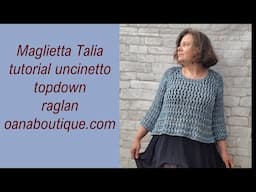 Maglietta  al'uncinetto topdown raglan semplice #filati #maglietta #magliauncinetto