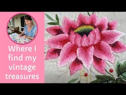 Thrifty haul vintage linen doilies & embroideries | slow stitching #ThriftyThursday