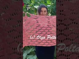 Crochet lacy shawl, see full tutorial on my channel #crochet #crochetshawl #olgapoltava