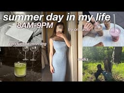 SUMMER DAY IN MY LIFE 🎀  8AM prductive morning, exiting lazy girl era, summer try on haul!