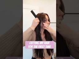 DIY CUTTING MY HAIR AT HOME #curtainbangs #hair #haircut #hairhacks #diy #cuttingbangs