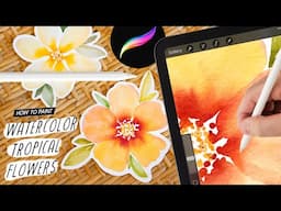 let's paint EASY watercolor flowers in procreate // how to use clipping masks in procreate