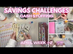 ✨NEW✨ Cash Stuffing My Savings Challenges| April Week 2 | New Challenges, Goals & Motivation! 💵 🤩