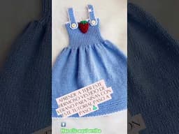 Te Encantara 💕Teje Bello Vestido Fácil y Rápido! Nuevo Patrón de Agujas #crochetforbaby #shorts