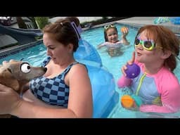 SURPRiSE BALLOON BATTLE!!  Jenny's Birthday pool party with Adley Niko & Navey then ice cream cake