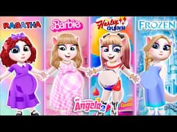 My talking Angela 2  Pregnant Harley Quinn VS Pregnant Elsa Vs Pregnant Ragatha Vs Pregnant Barbie �
