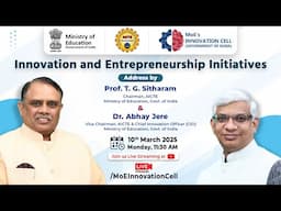 Innovation and Entrepreneurship Initiatives Address By Chairman, AICTE & Vice Chairman, AICTE