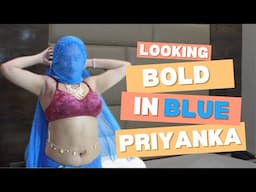 Looking Bold in Blue || Priyanka @sareefashionista