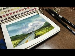 Watercolor Journal Day 209 (moody landscape)