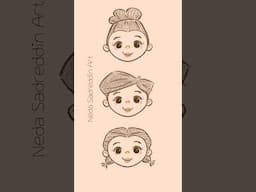 Cartoon Hair Drawing #cuteart #cartoonfaces #drawingtutorials
