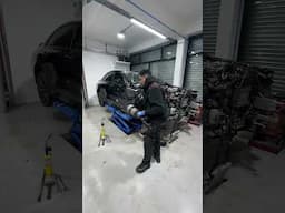 Wrecked Mercedes E63s engine removal ASMR    #mechanic #mercedese63S #e63s #salvagecars #carrebuild