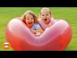 Wow! Funny Babies Problems with Big Balloons - Funny Baby Videos | Just Funniest