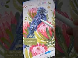 Adding parrots to my new Procreate illustration #procreatewatercolor #procreatepainting