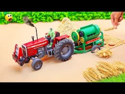top most creative science projects | mini tractor is threshing wheat by thresher machine | video 6