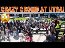A Rowdy, Crazy Crowd at UTSA - Kerrigan Skelly Street Preaching & Witnessing