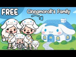 FREE! Cinnamoroll Family House Design 🩵🏠 Toca Boca House Ideas |  Toca Life Story