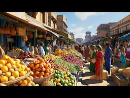 🇮🇳🍉🍌🍏 Local Life in Mumbai: Walking through a GIANT wholesale market, APMC Market 🍎🛒, 4K HDR
