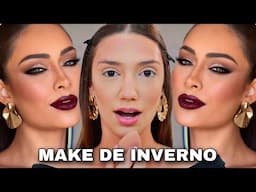 MAKE PARA ARRASAR NO INVERNO *MAQUIAGEM DE INVERNO COM BATOM ESCURO*