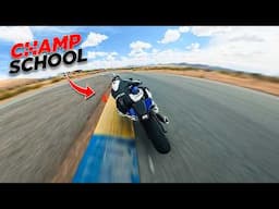 YAMAHA R6 First Ride on TRACK with CHAMP SCHOOL! (POV)