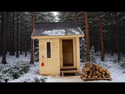 Unstoppable Man Constructs Log Cabin in Snowy Woods - 2025