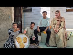 Baking delicious local bread with two happy couples