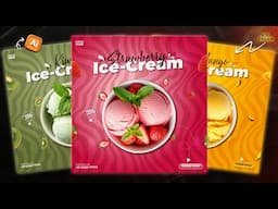 Simple  and Creative Ice-Cream Poster Design for Beginners in Adobe Illustrator ⚡
