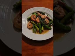 MY DINNER FOR TODAY IS SHRIM AND ASPARAGUS SKILLET LIGHT AND LOW CARB, #shortvideo