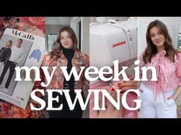 A week in my sewing room! Making my Spring wardrobe, sewing my first jacket & a Ganni style top 🎀