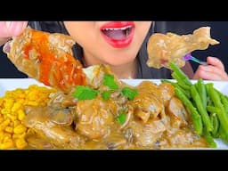 ASMR SMOTHERED CHICKEN WITH MUSHROOM GRAVY OVER MASHED POTATOES