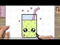 How to Draw Cute Lemonade | How to Draw Cute Drink Easy for Kids