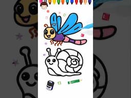 Dragonfly Short, Colorful Snail | Jelly Coloring & Painting, Jelly Art #creative