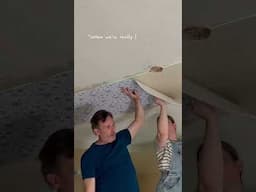 Is a bedroom renovation even complete if you don’t wallpaper a ceiling? 🤔 #wallpaper #diy