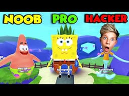 NOOB vs PRO vs HACKER in SPONGEBOB TOWER DEFENSE! Prezley