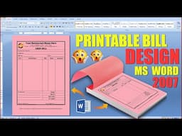 MS Word 2007 Printable Bill Design Complete Hindi Tutorial | MS Word Design