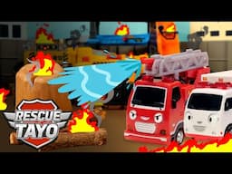 Firetruck Frank! The Heavy Vehicles Are Trapped in the Construction Site! | Rescue Tayo Story