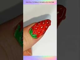 Full video on my channel ✨️  Strawberry Nails Pt2 #missjosnailco #nailart #strawberrynails #3dnails