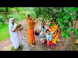বৃষ্টির মধ্যে আম পেরে কাসুন্দি দিয়ে মায়ের হাতে মুরগির মাংস রান্না খাওয়া | Aam Kashundi Chicken curry